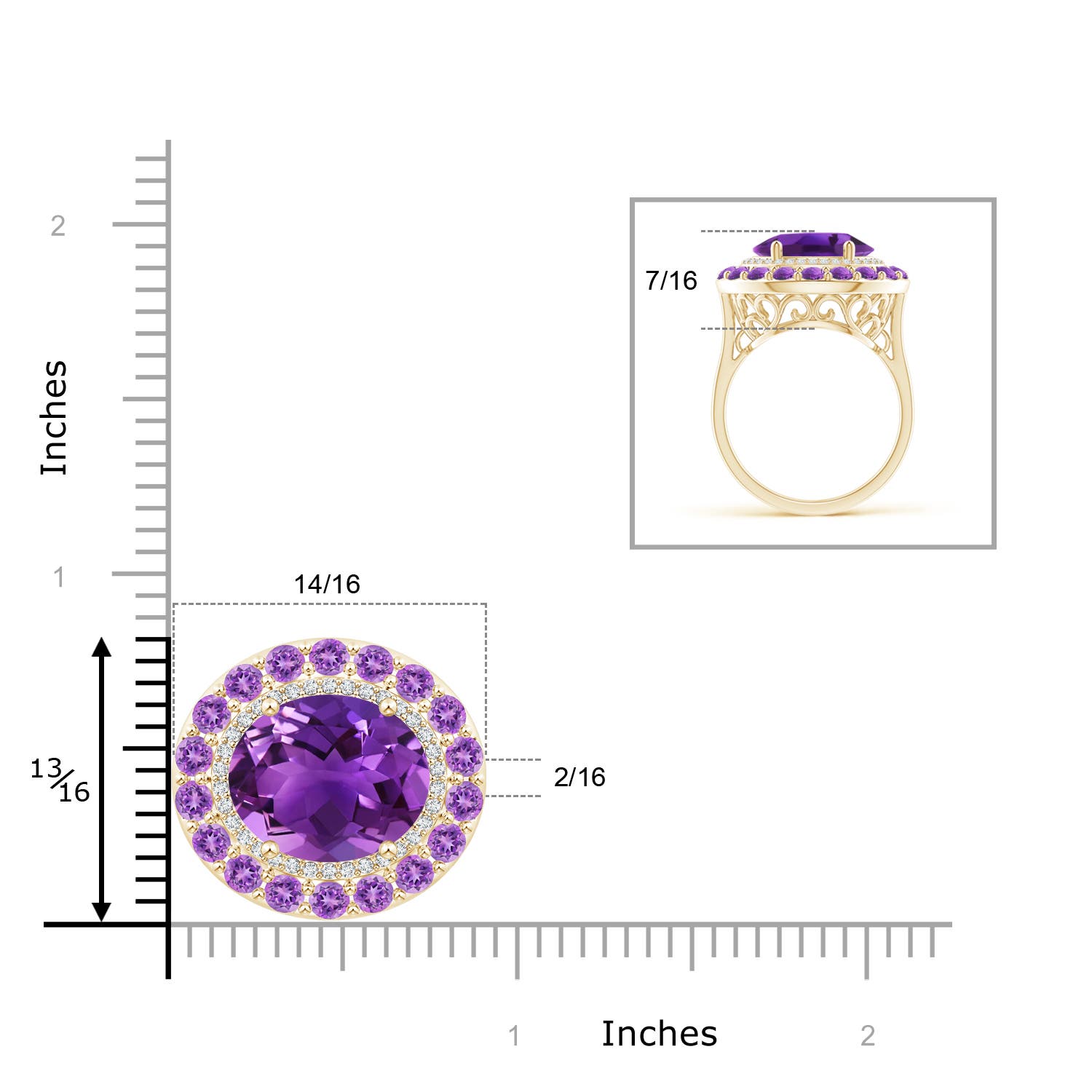 AAAA - Amethyst / 8.52 CT / 14 KT Yellow Gold