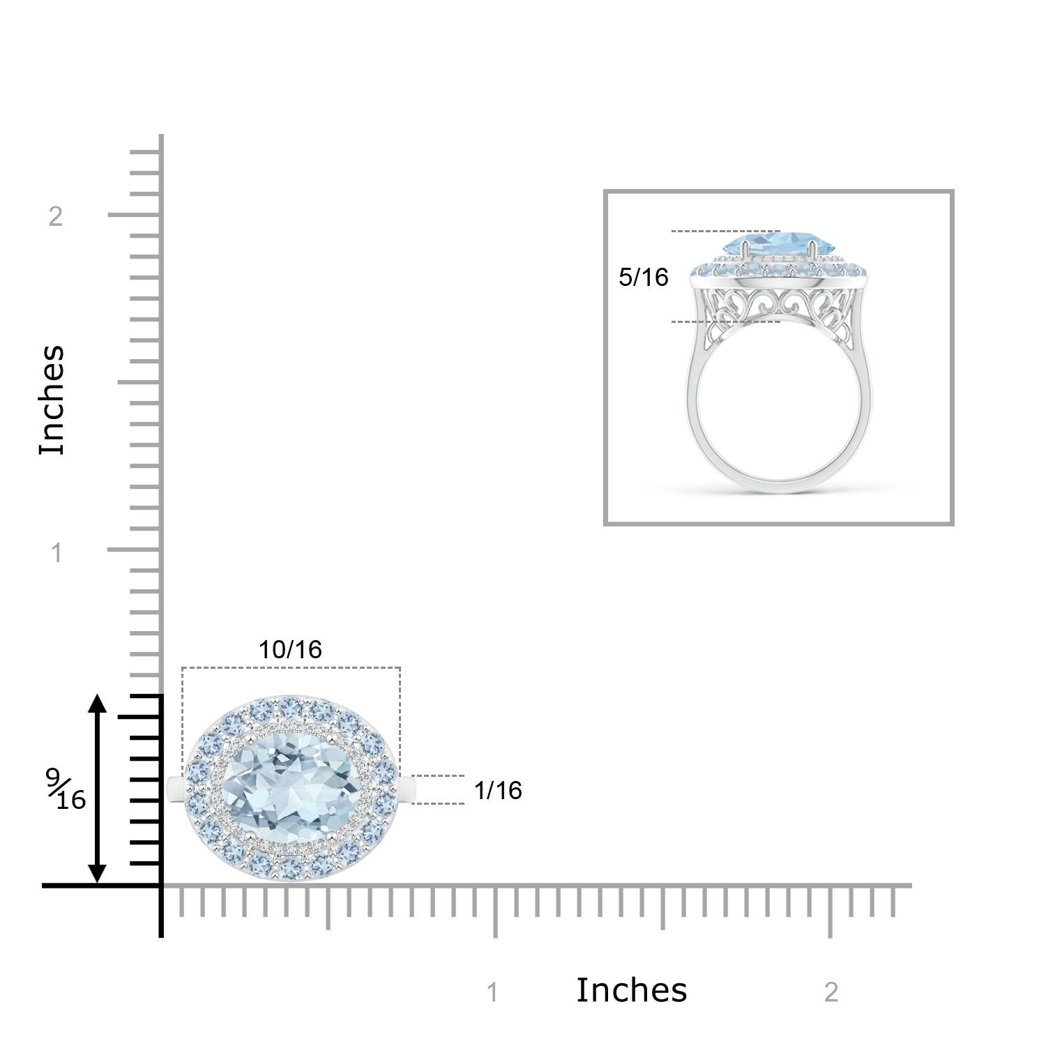 A - Aquamarine / 2.84 CT / 14 KT White Gold