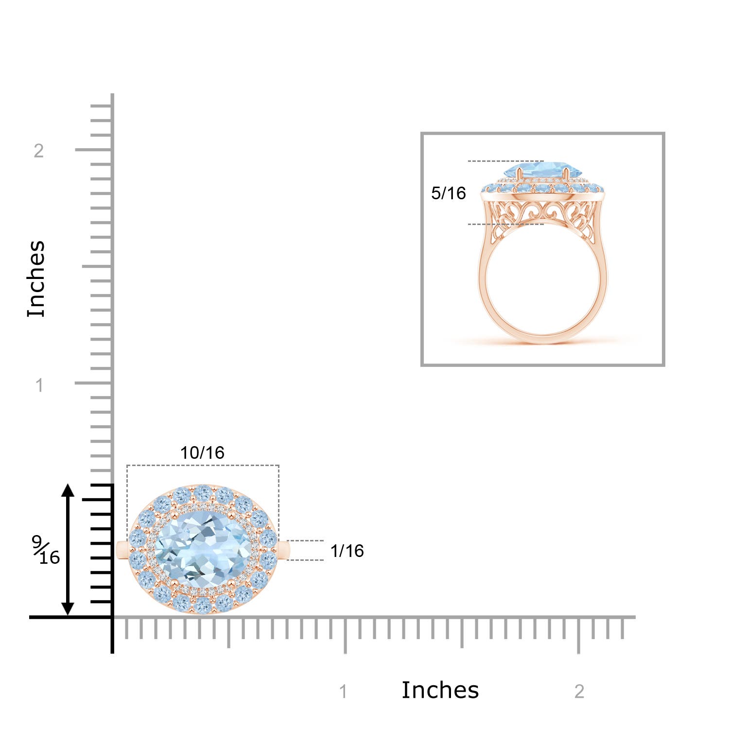 AA - Aquamarine / 2.84 CT / 14 KT Rose Gold