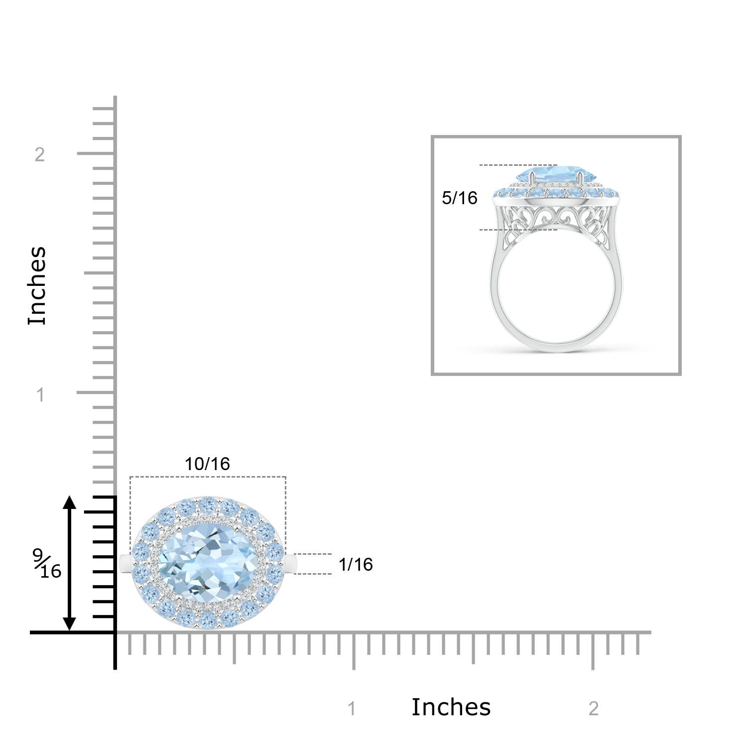 AA - Aquamarine / 2.84 CT / 14 KT White Gold