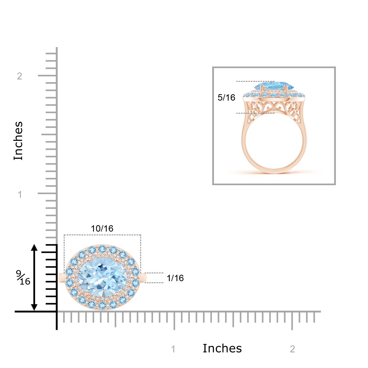 AAA - Aquamarine / 2.84 CT / 14 KT Rose Gold