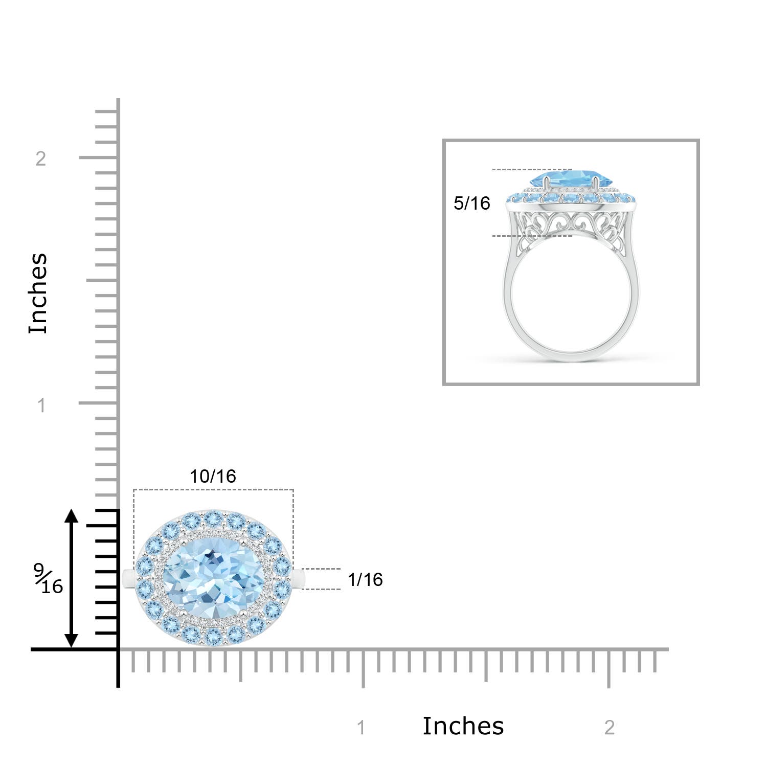 AAA - Aquamarine / 2.84 CT / 14 KT White Gold