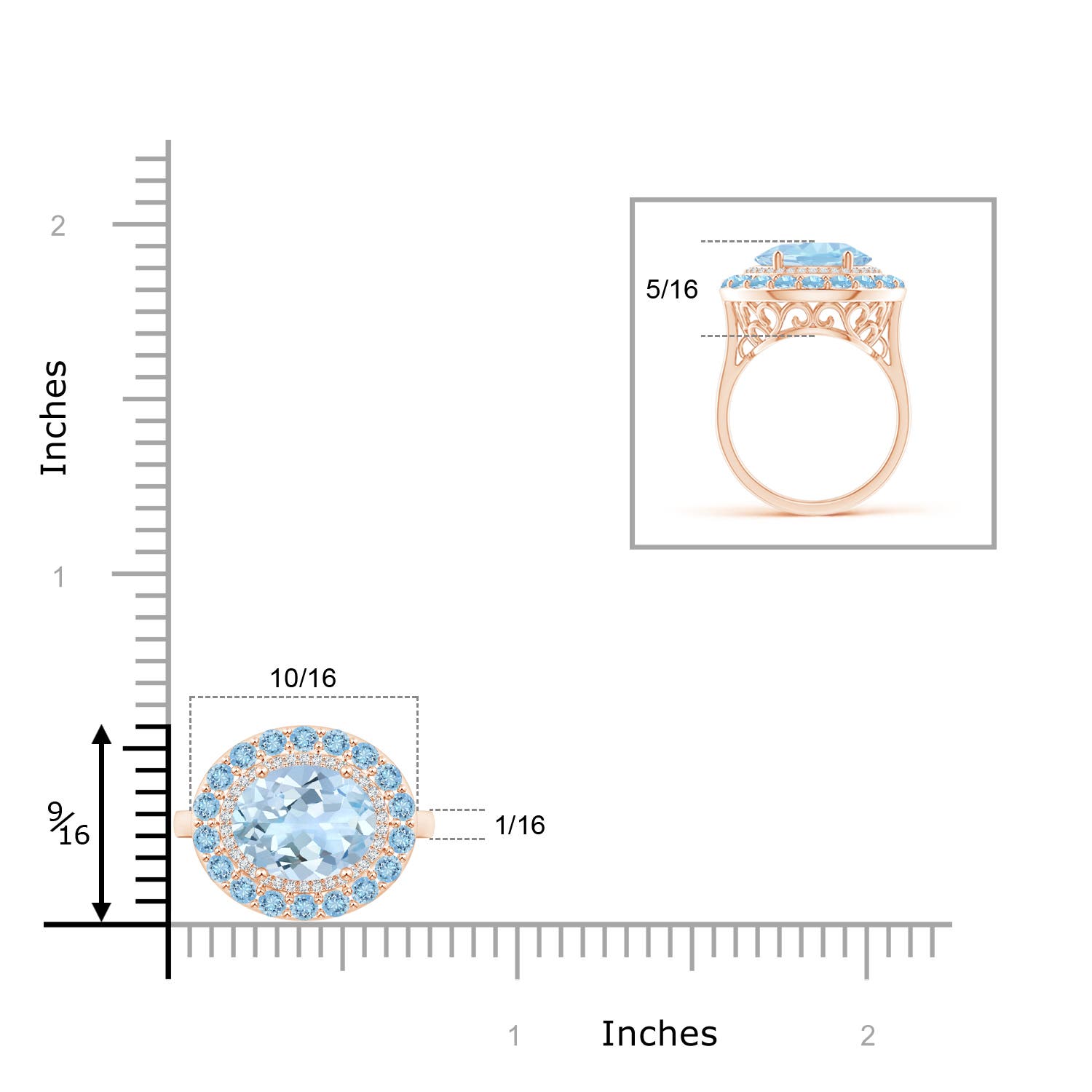 AAAA - Aquamarine / 2.84 CT / 14 KT Rose Gold