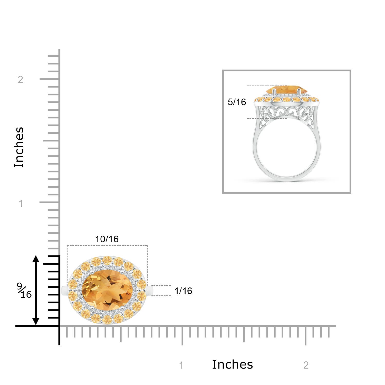 A - Citrine / 3.32 CT / 14 KT White Gold