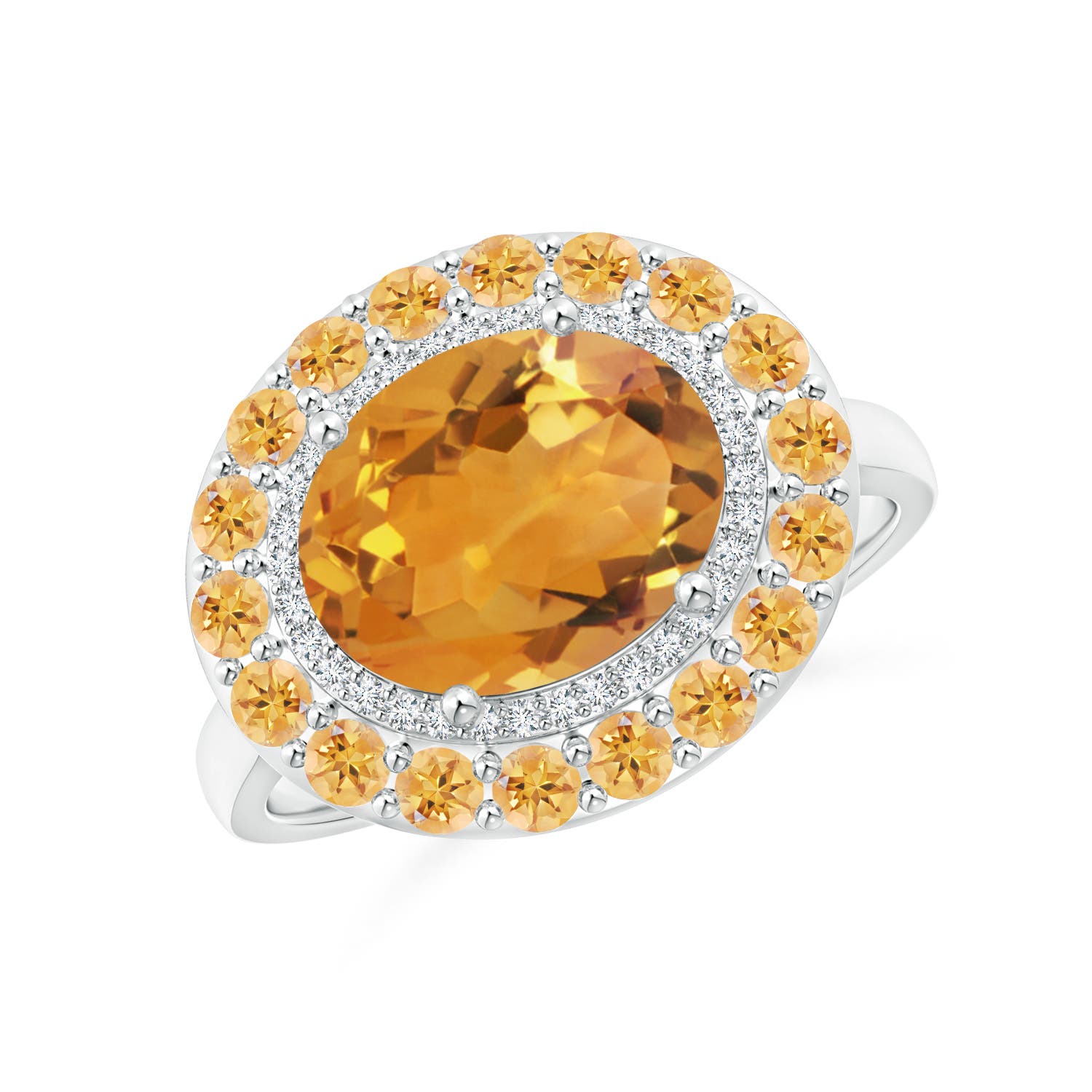 AA - Citrine / 3.32 CT / 14 KT White Gold