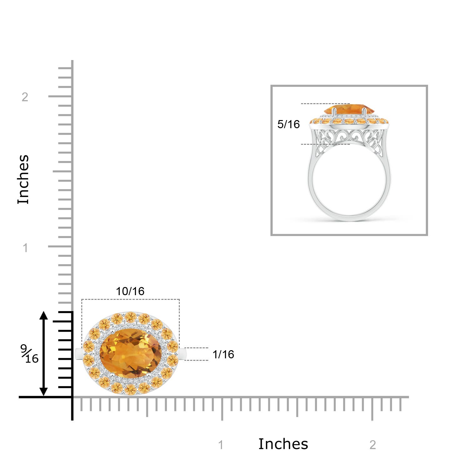 AA - Citrine / 3.32 CT / 14 KT White Gold