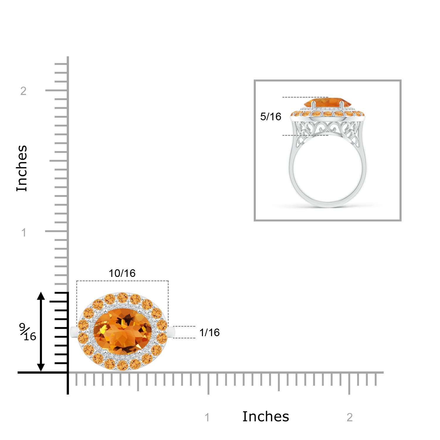 AAA - Citrine / 3.32 CT / 14 KT White Gold