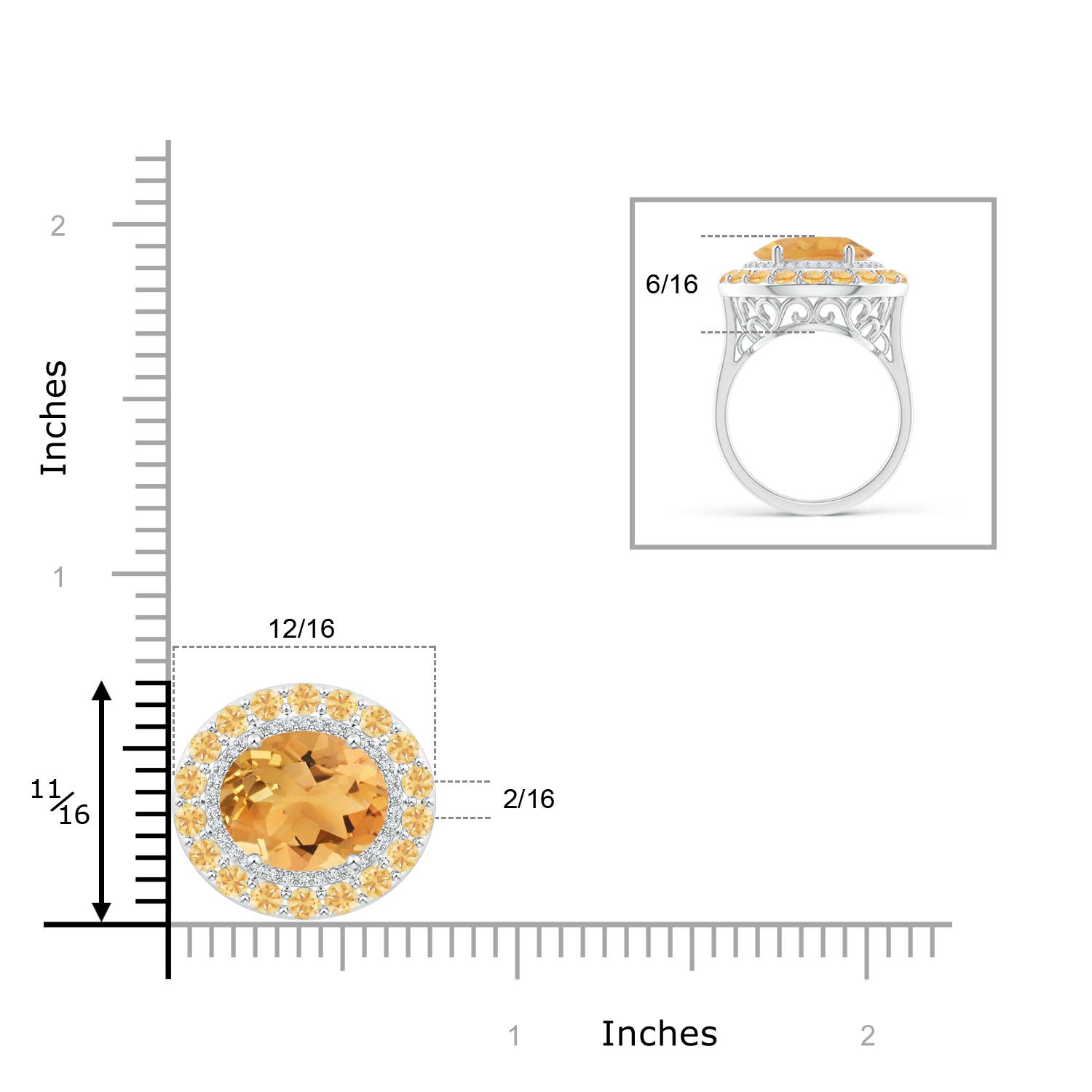 A - Citrine / 5.35 CT / 14 KT White Gold