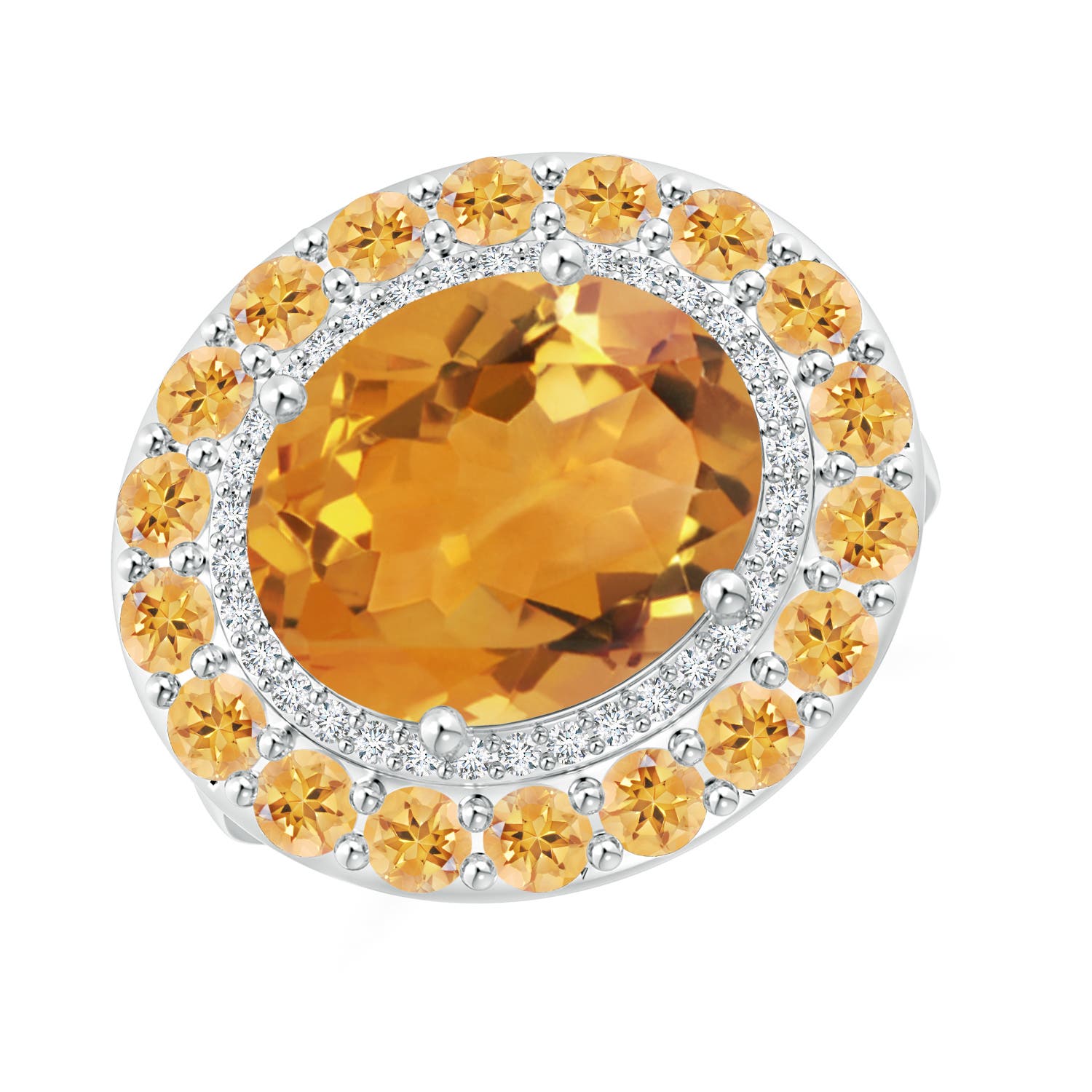 AA - Citrine / 5.35 CT / 14 KT White Gold