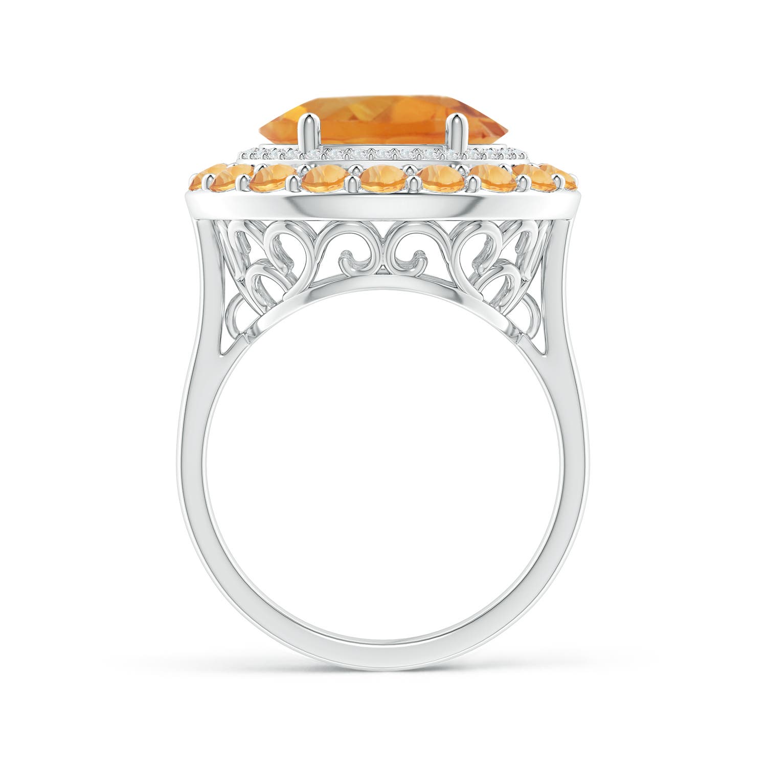 AA - Citrine / 5.35 CT / 14 KT White Gold