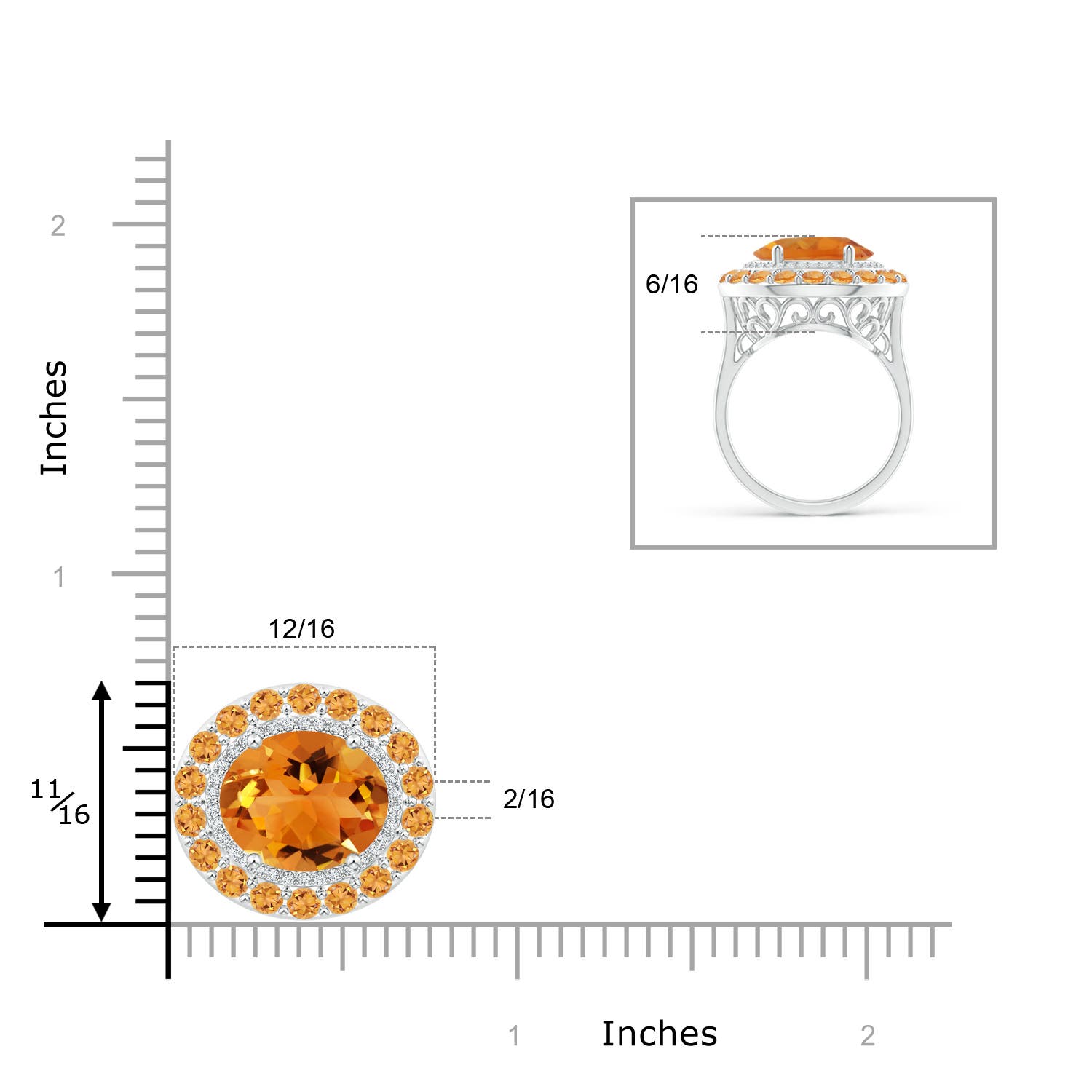 AAA - Citrine / 5.35 CT / 14 KT White Gold