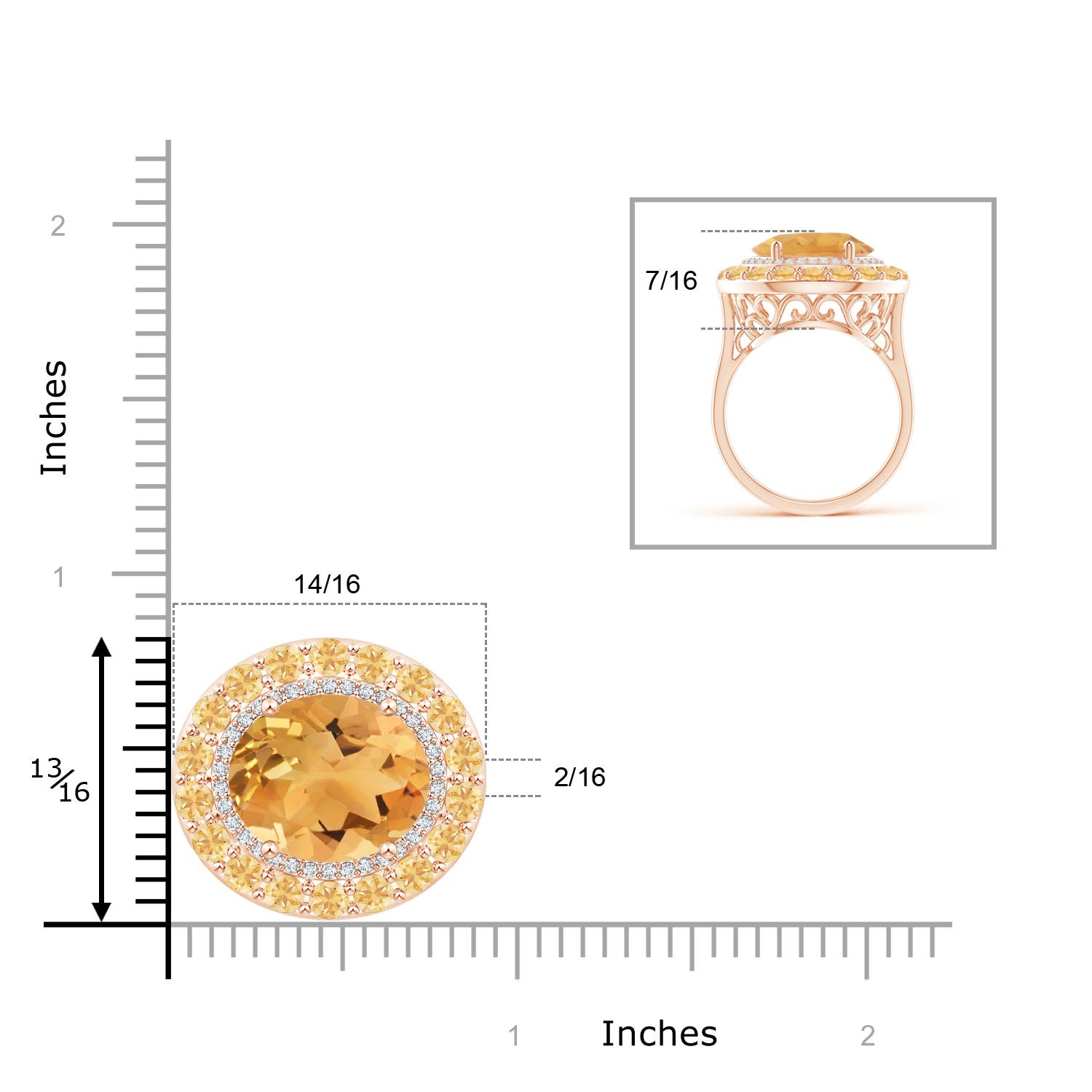 A - Citrine / 8.52 CT / 14 KT Rose Gold