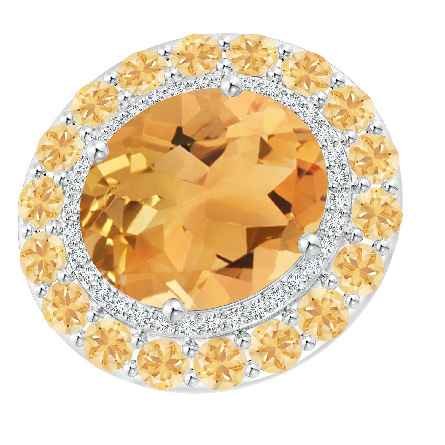 A - Citrine / 8.52 CT / 14 KT White Gold