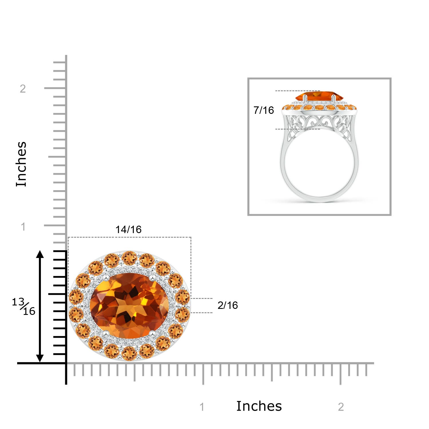 AAAA - Citrine / 8.52 CT / 14 KT White Gold