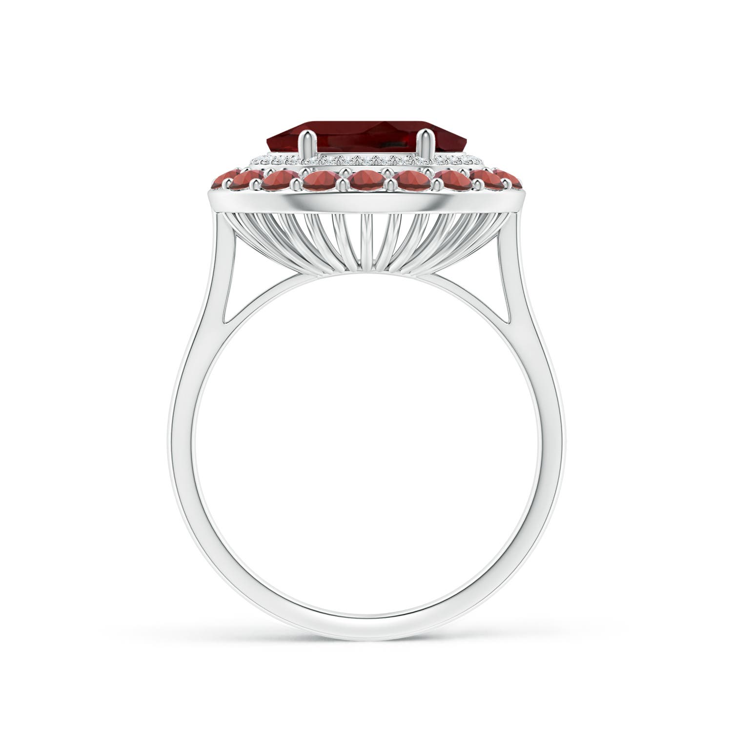 AAA - Garnet / 3.77 CT / 14 KT White Gold