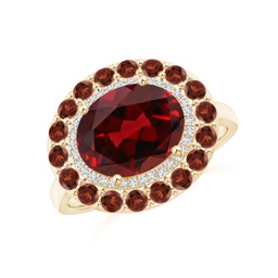 Halo Garnet Halo Rings
