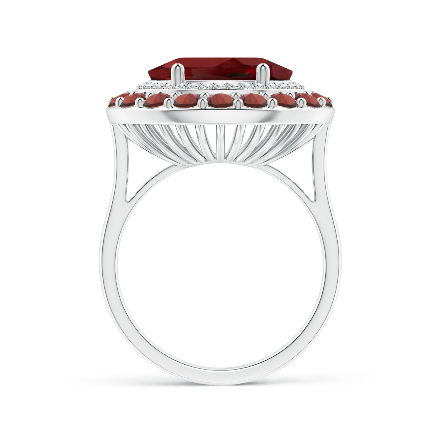 AAAA - Garnet / 6.76 CT / 14 KT White Gold