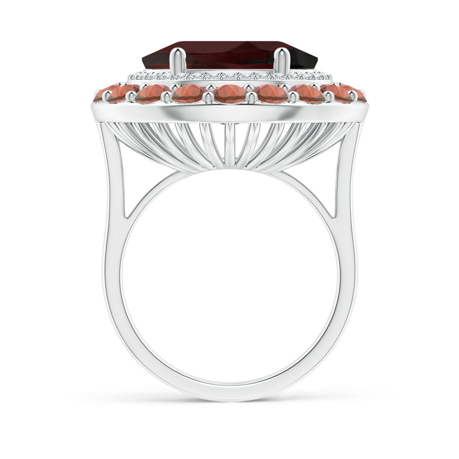 A - Garnet / 10.42 CT / 14 KT White Gold