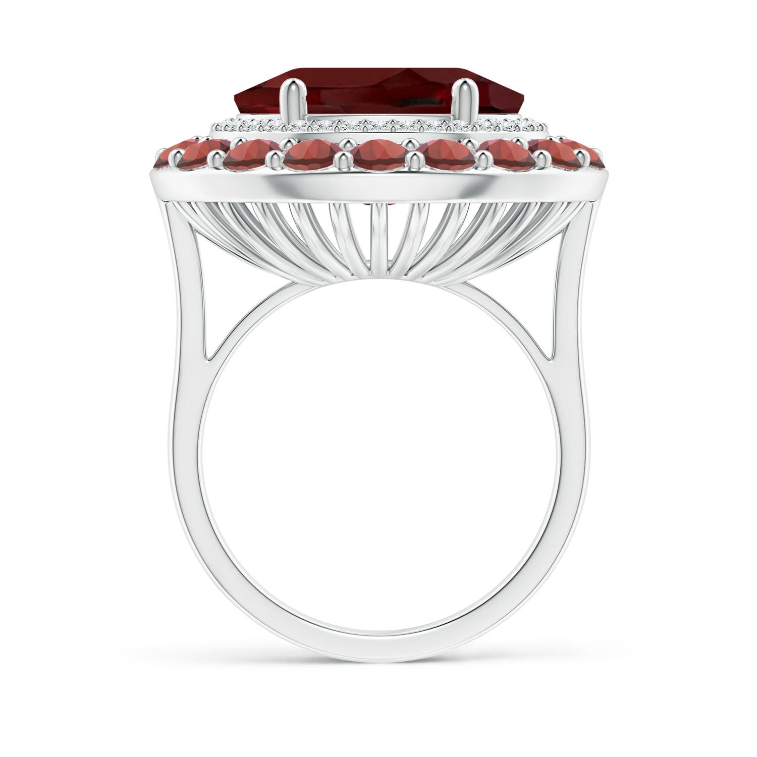 AAA - Garnet / 10.42 CT / 14 KT White Gold