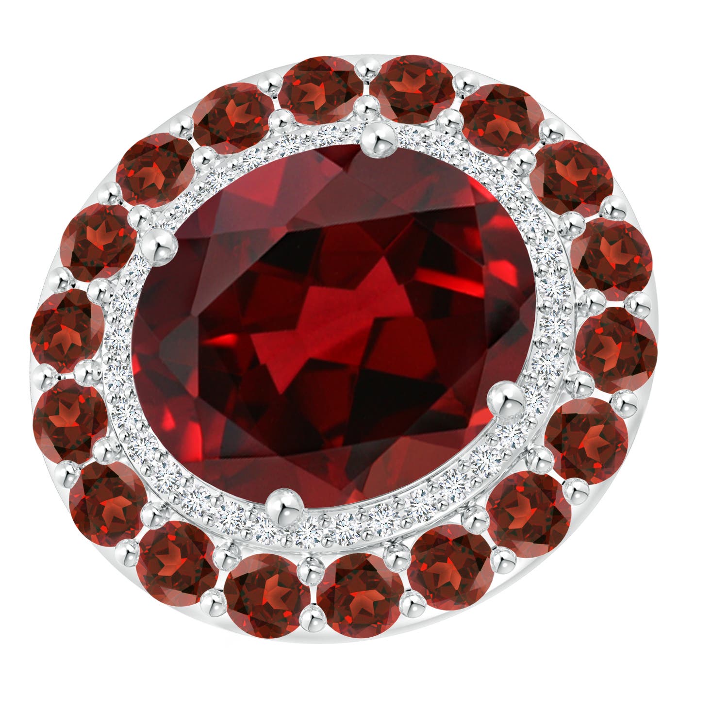 AAAA - Garnet / 10.42 CT / 14 KT White Gold