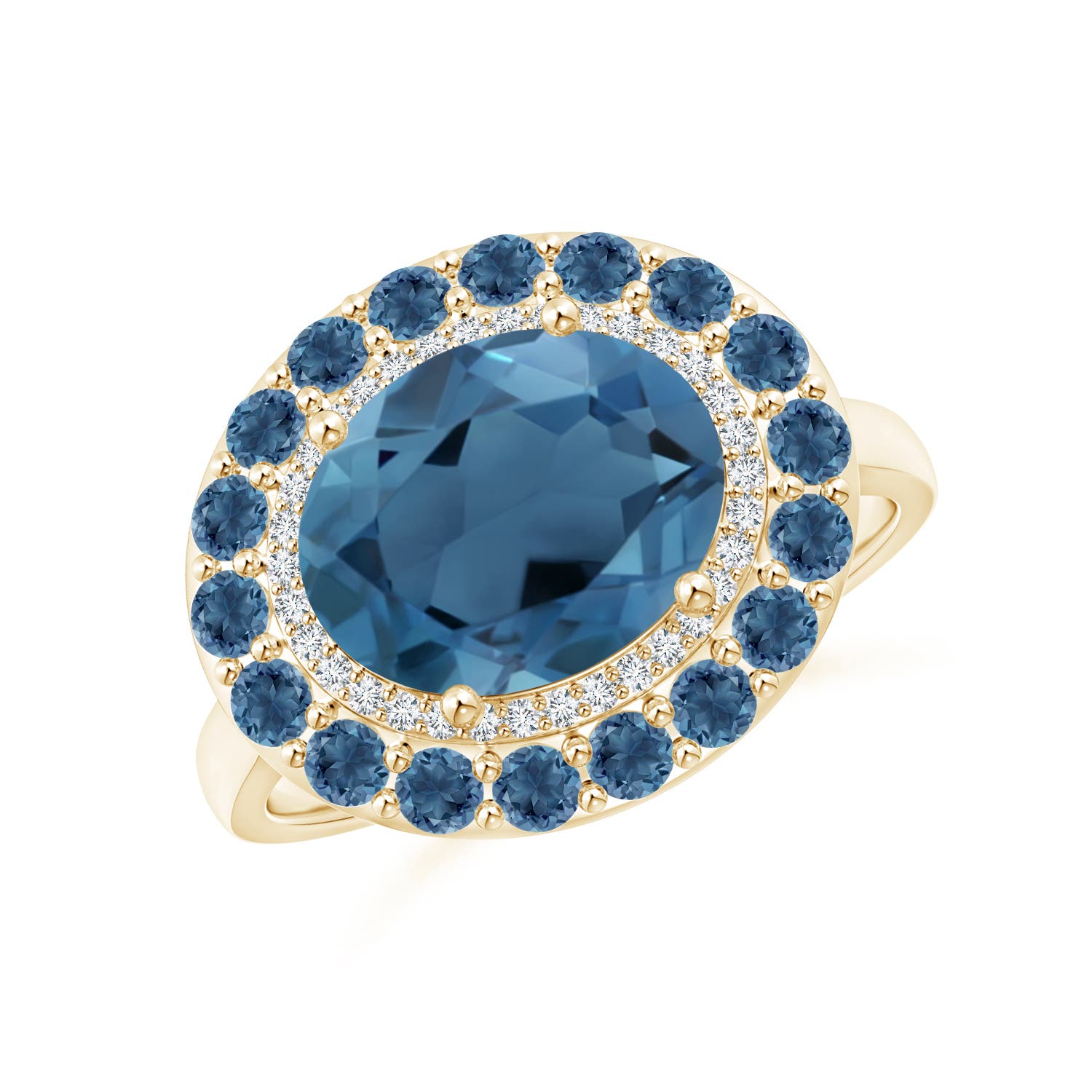 A - London Blue Topaz / 4.07 CT / 14 KT Yellow Gold