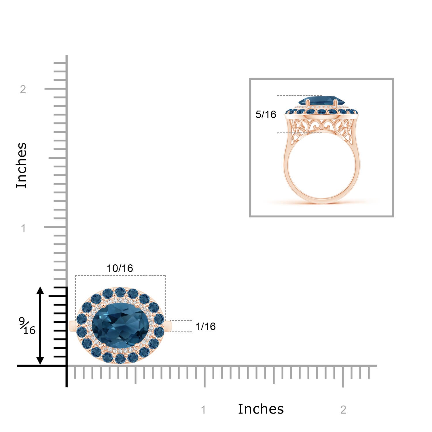 AA - London Blue Topaz / 4.07 CT / 14 KT Rose Gold