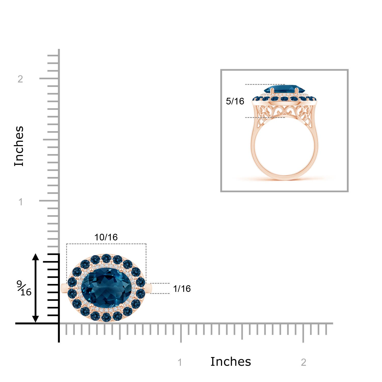 AAAA - London Blue Topaz / 4.07 CT / 14 KT Rose Gold