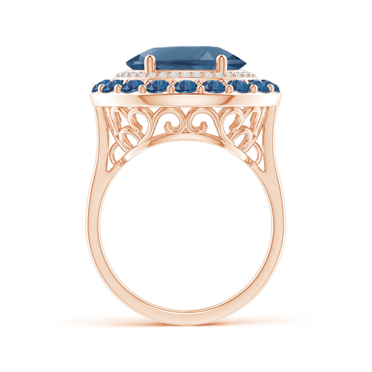 A - London Blue Topaz / 7.21 CT / 14 KT Rose Gold