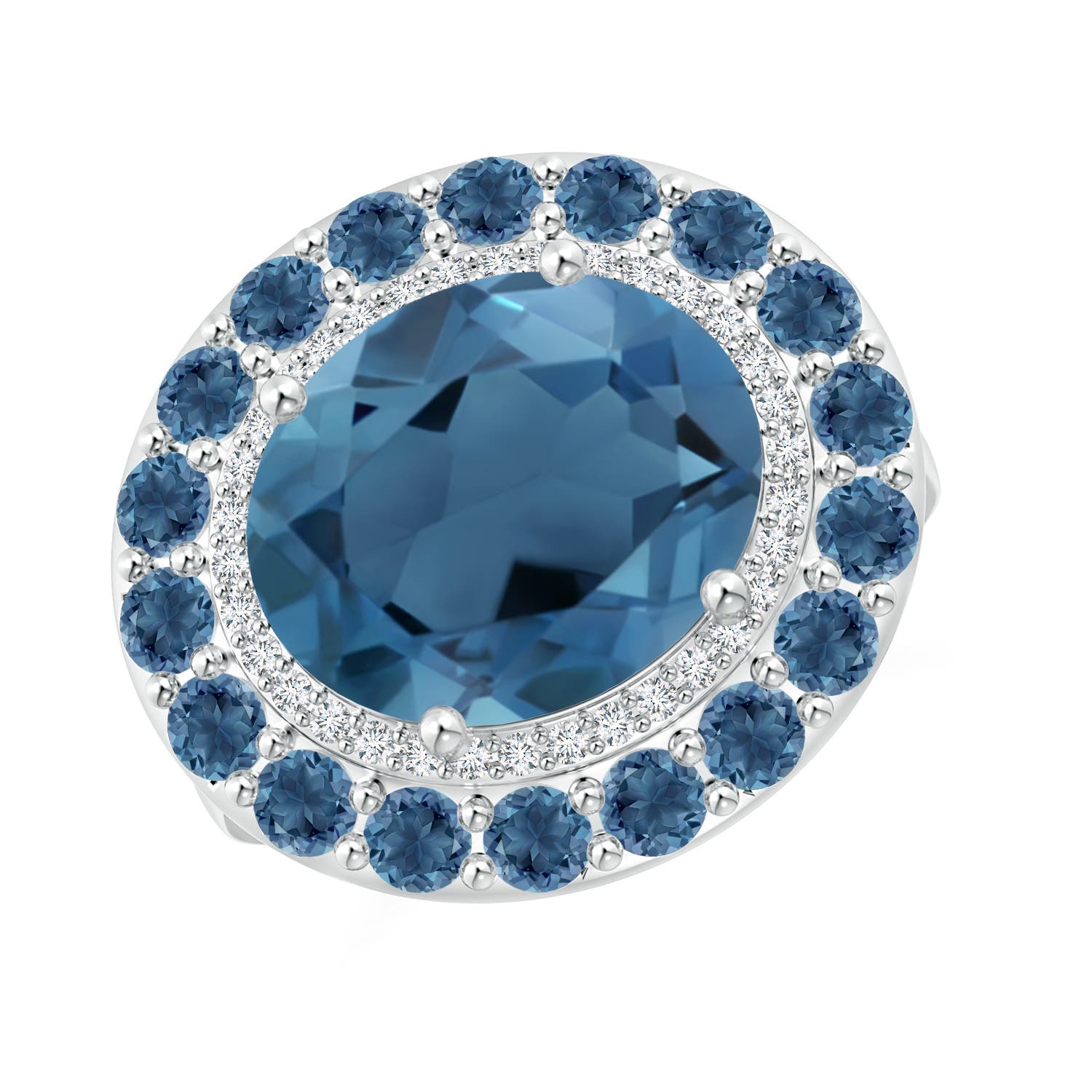 A - London Blue Topaz / 7.21 CT / 14 KT White Gold