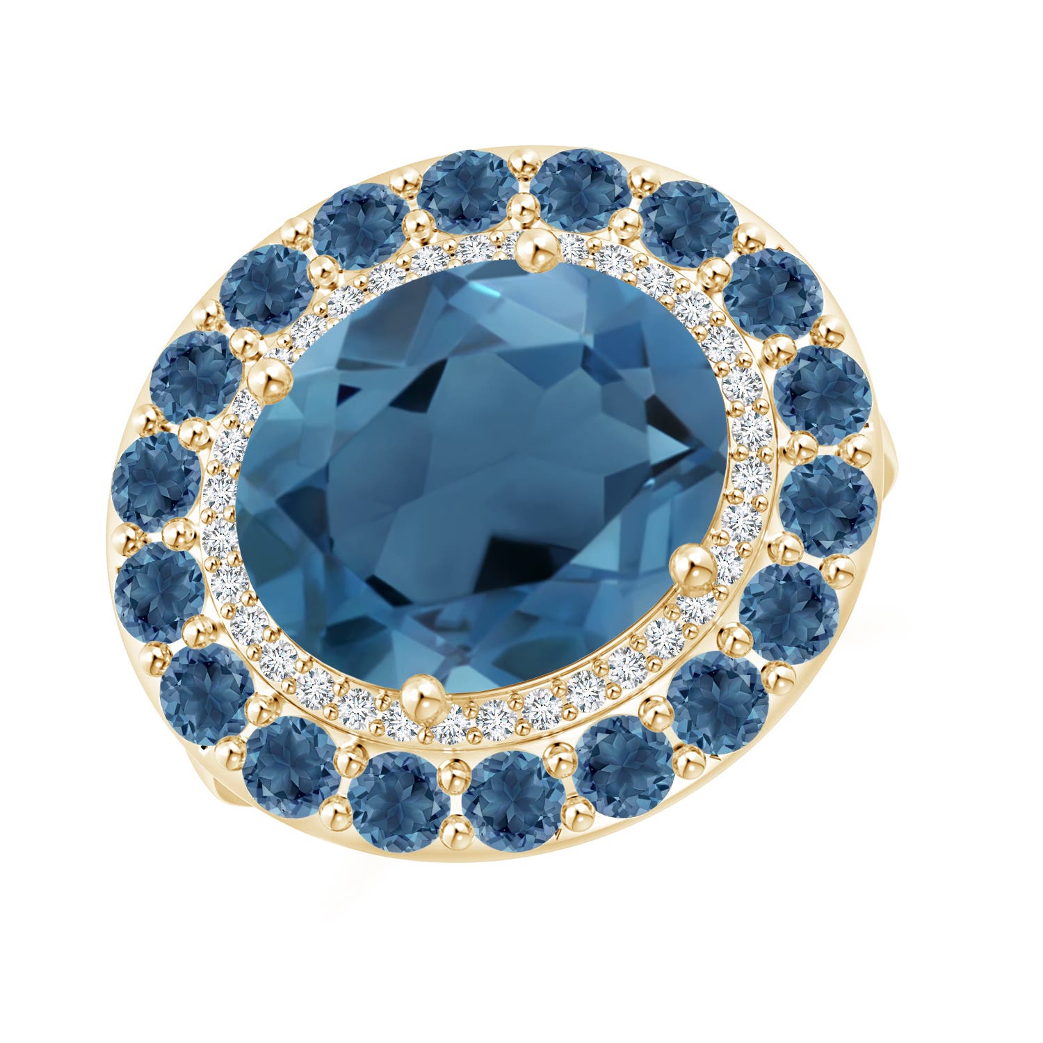 A - London Blue Topaz / 7.21 CT / 14 KT Yellow Gold