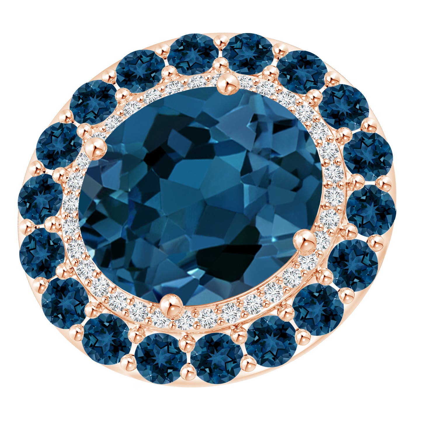 AAA - London Blue Topaz / 11.04 CT / 14 KT Rose Gold