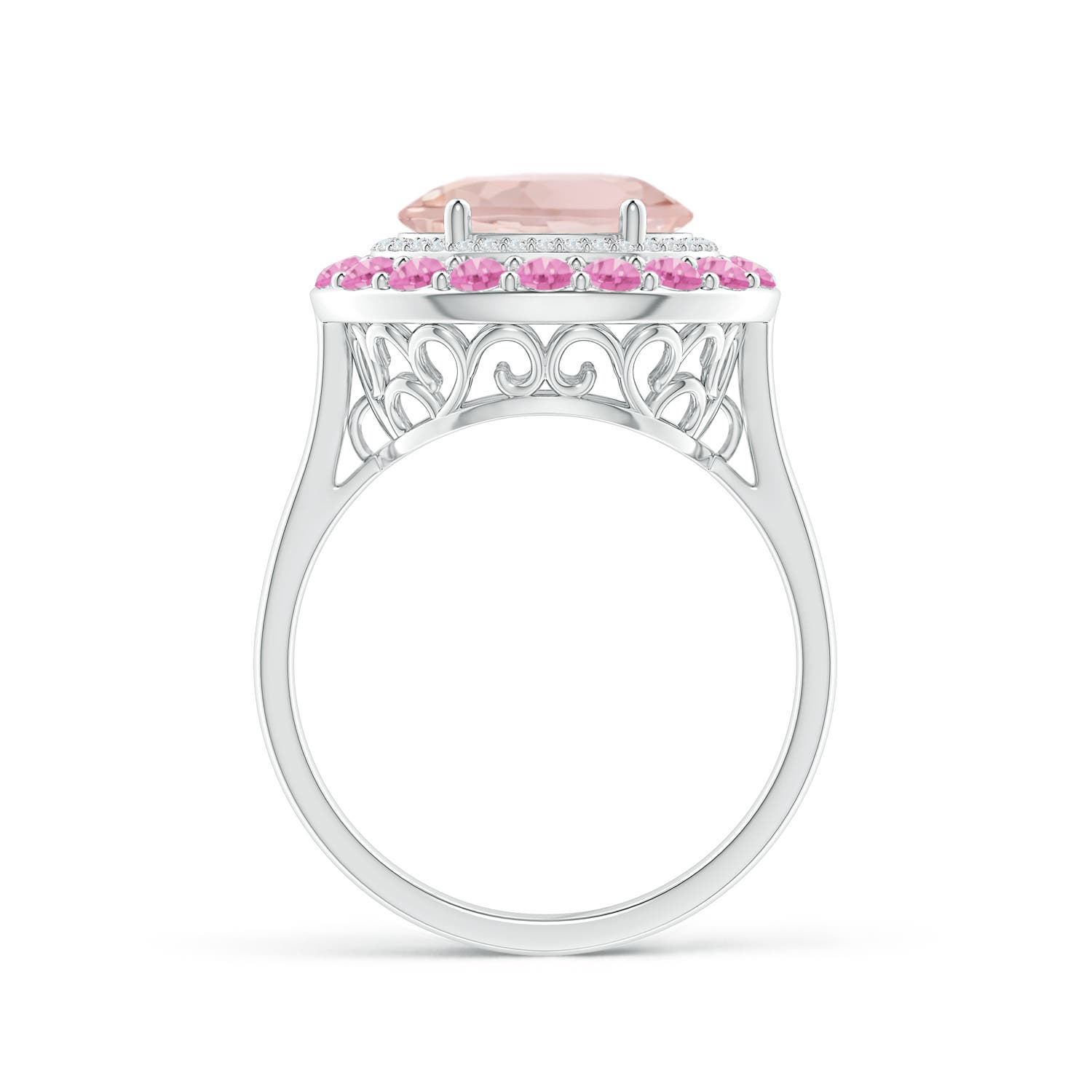 A - Morganite / 3.32 CT / 14 KT White Gold