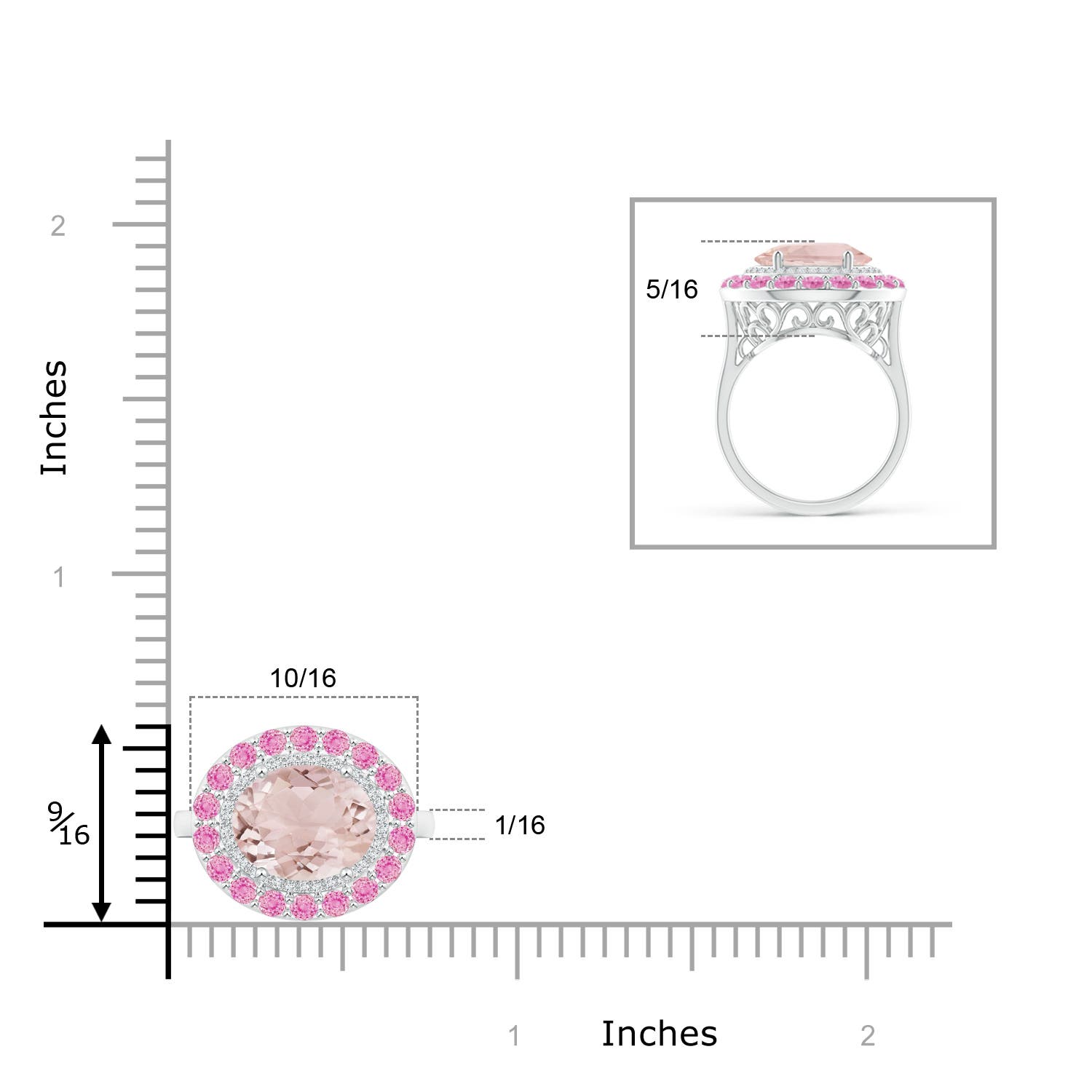 A - Morganite / 3.32 CT / 14 KT White Gold