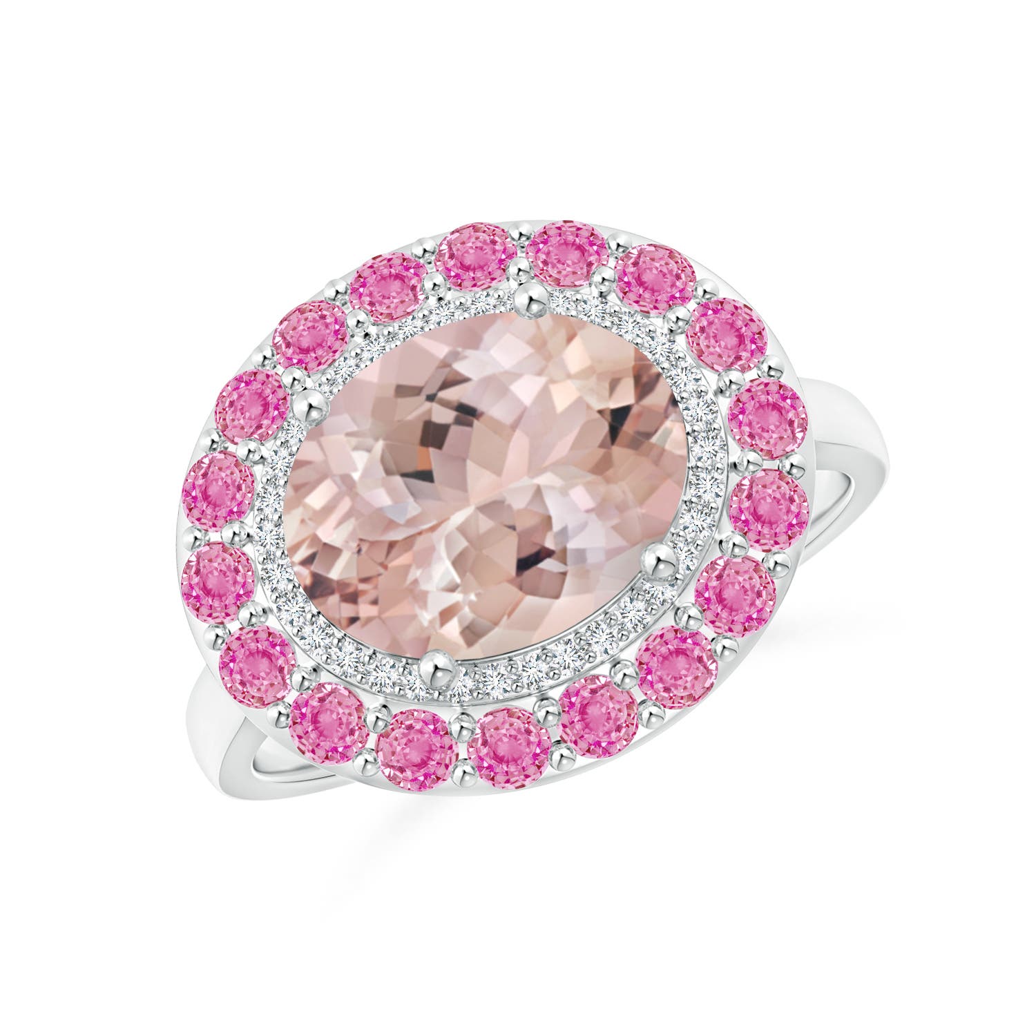 AA - Morganite / 3.32 CT / 14 KT White Gold