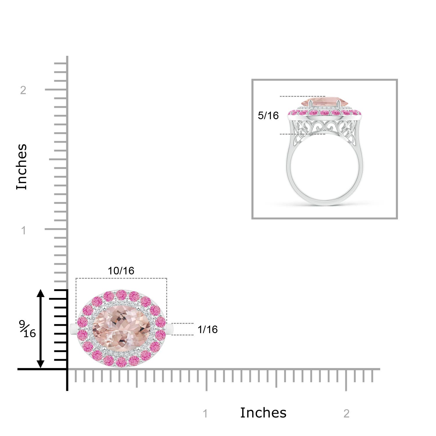 AA - Morganite / 3.32 CT / 14 KT White Gold