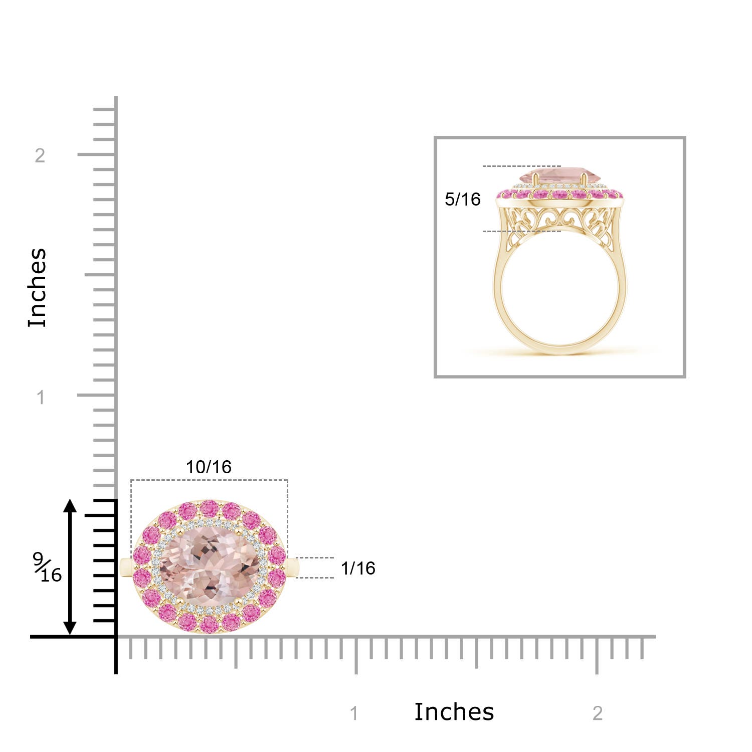 AA - Morganite / 3.32 CT / 14 KT Yellow Gold