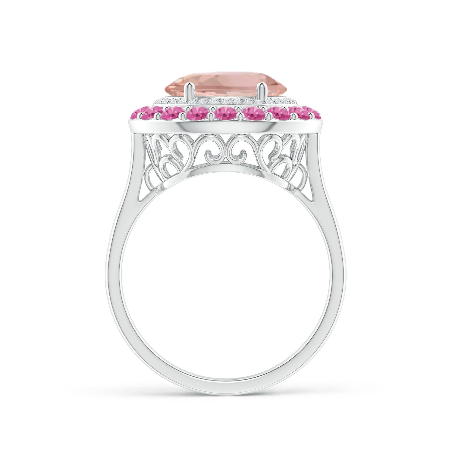 AAA - Morganite / 3.32 CT / 14 KT White Gold