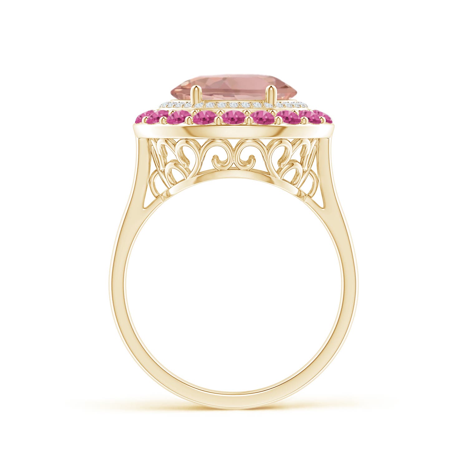 AAAA - Morganite / 3.32 CT / 14 KT Yellow Gold