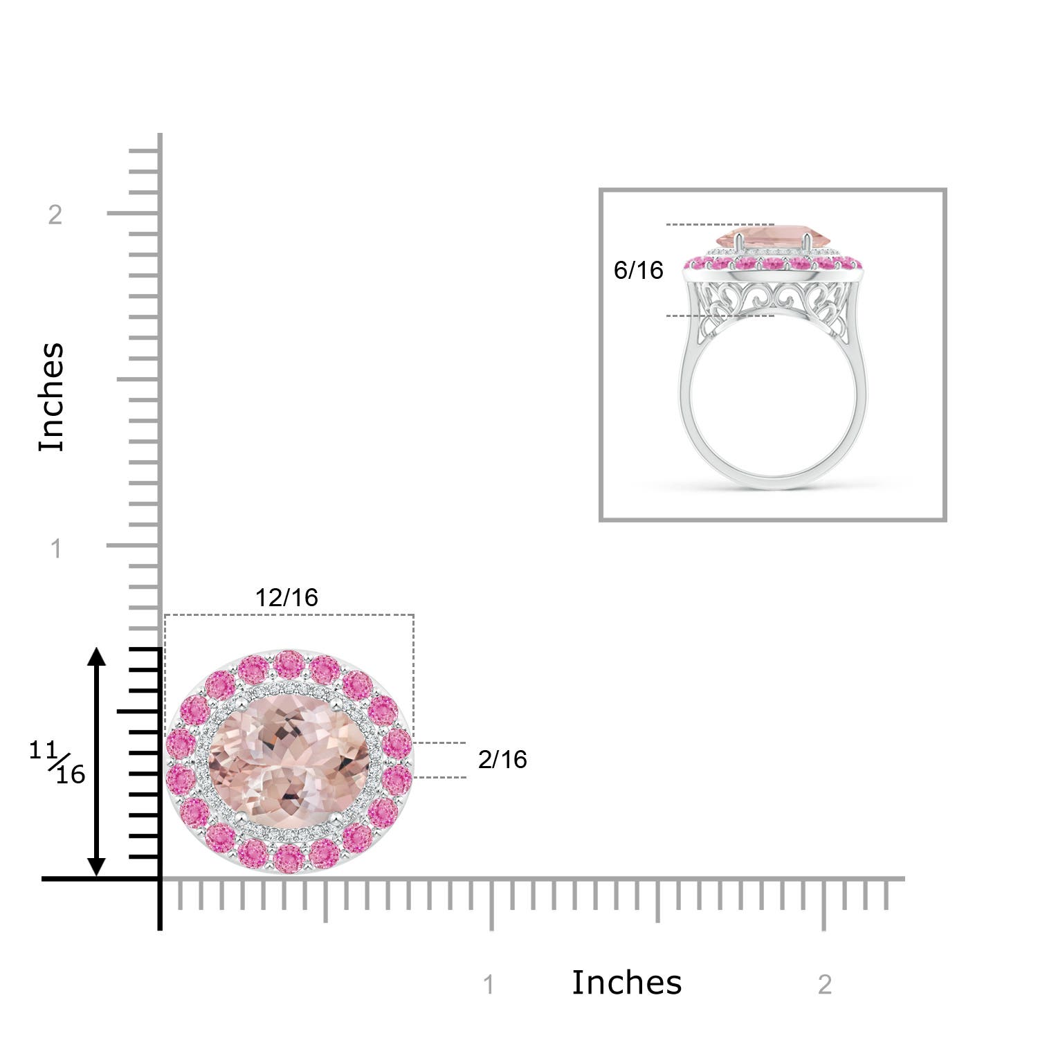 AA - Morganite / 6.35 CT / 14 KT White Gold