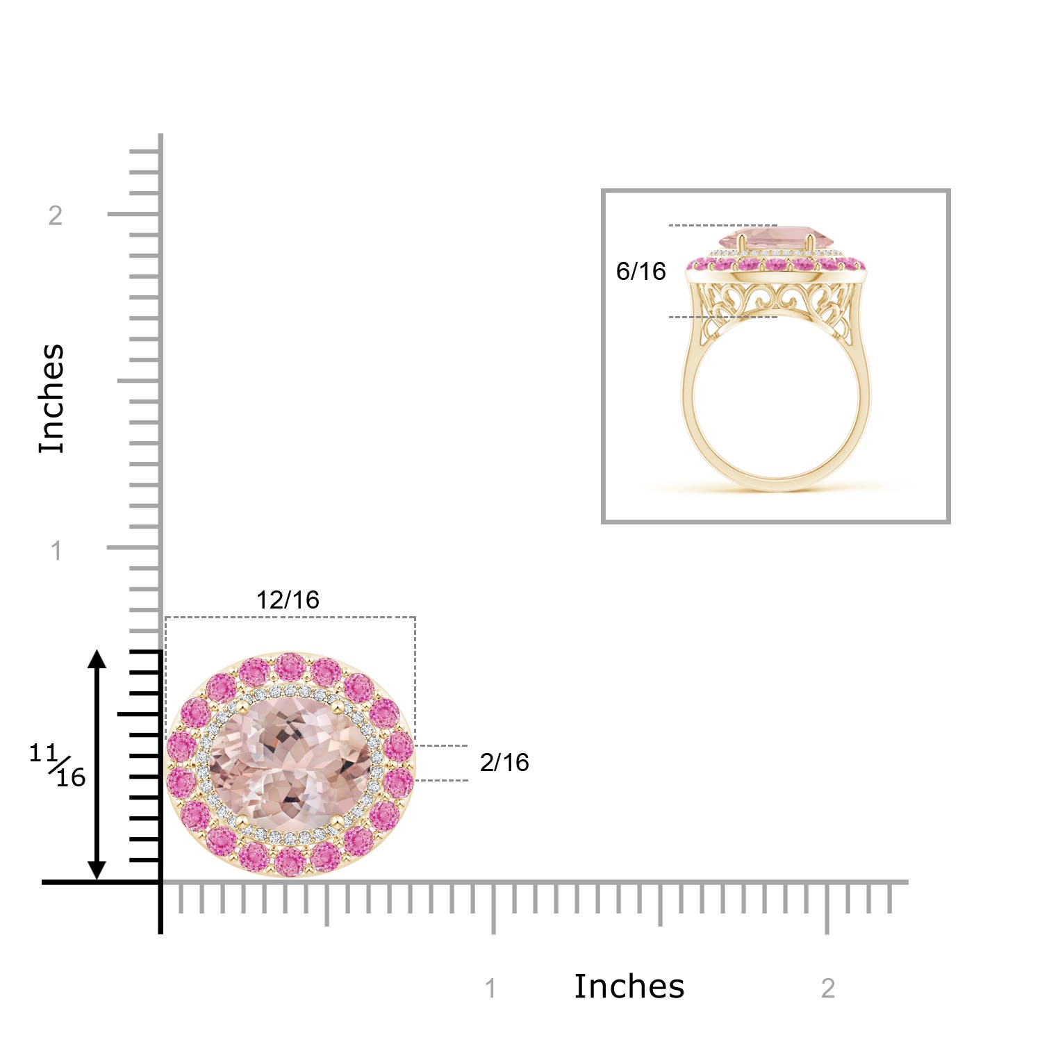 AA - Morganite / 6.35 CT / 14 KT Yellow Gold