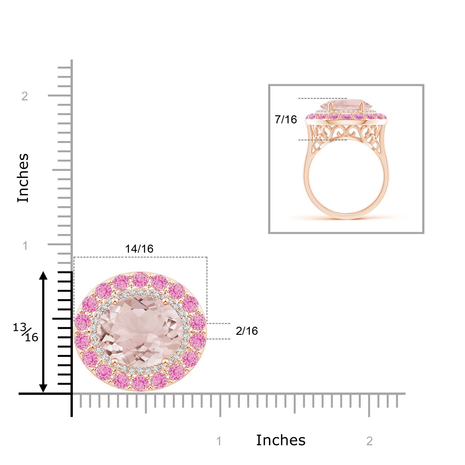 A - Morganite / 9.74 CT / 14 KT Rose Gold