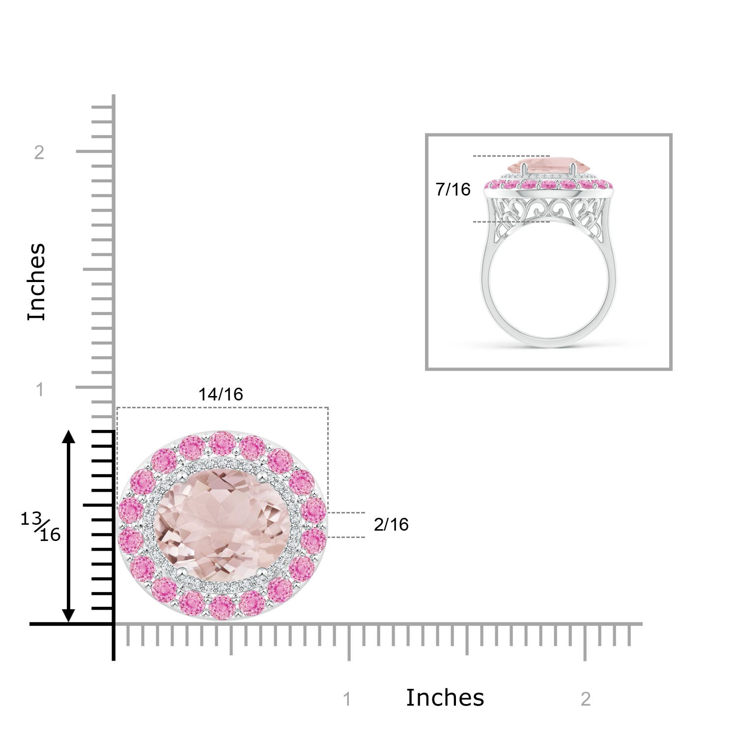 A - Morganite / 9.74 CT / 14 KT White Gold