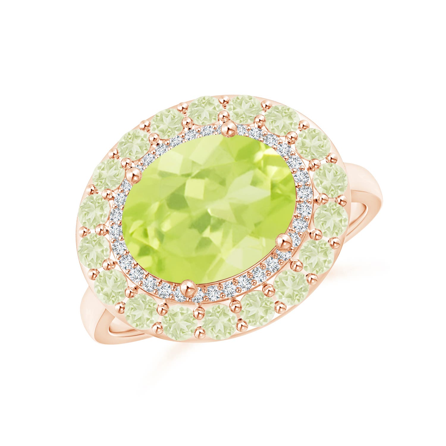 A - Peridot / 3.42 CT / 14 KT Rose Gold