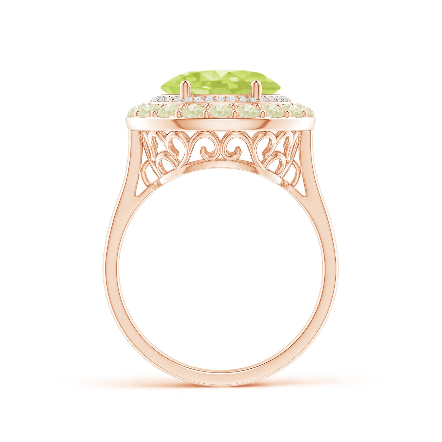 A - Peridot / 3.42 CT / 14 KT Rose Gold