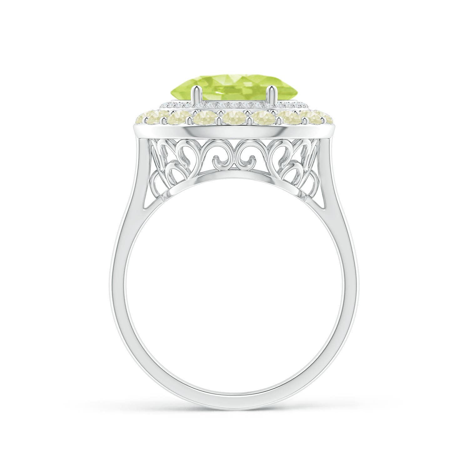 A - Peridot / 3.42 CT / 14 KT White Gold