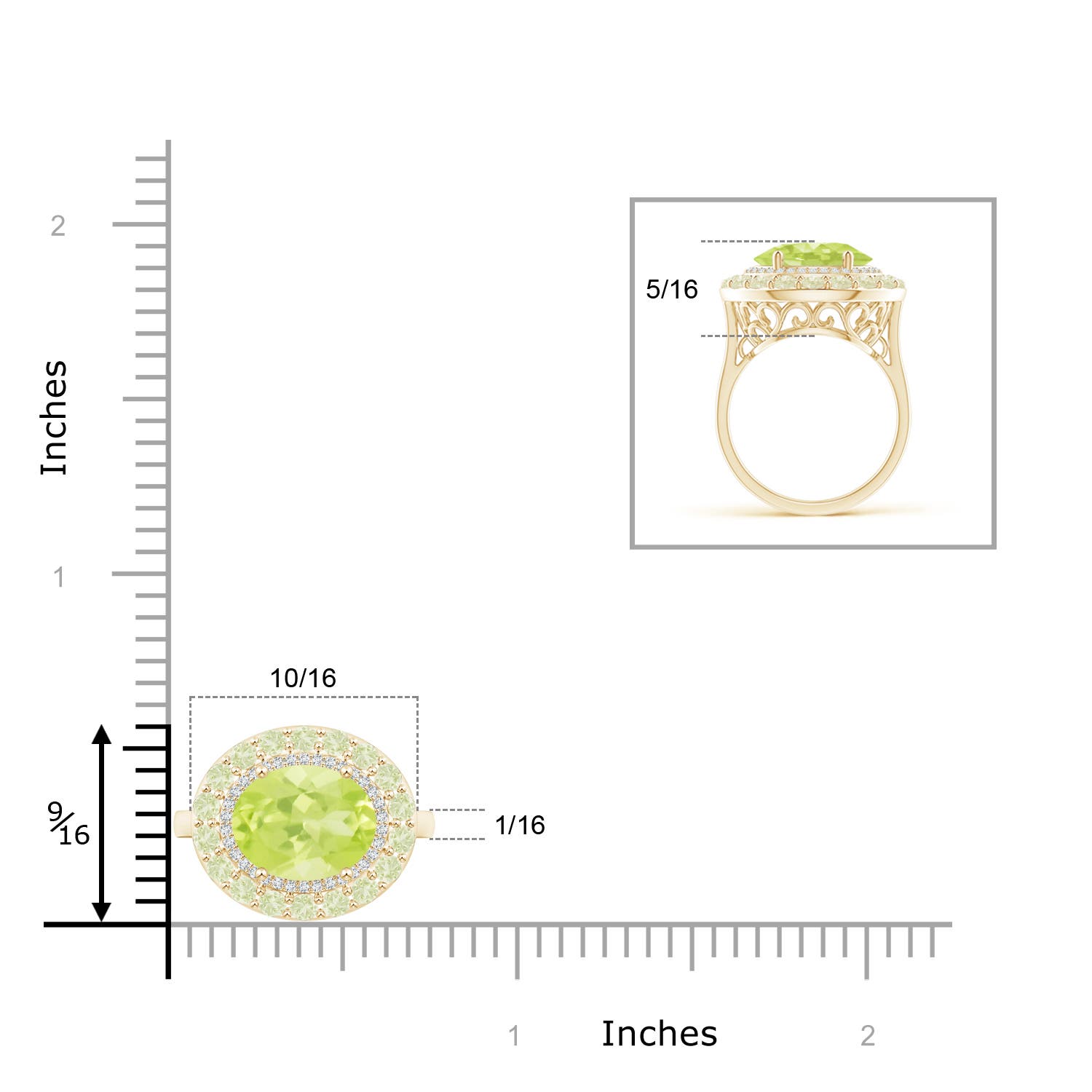 A - Peridot / 3.42 CT / 14 KT Yellow Gold