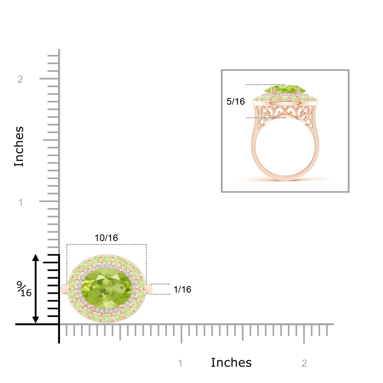 AA - Peridot / 3.42 CT / 14 KT Rose Gold