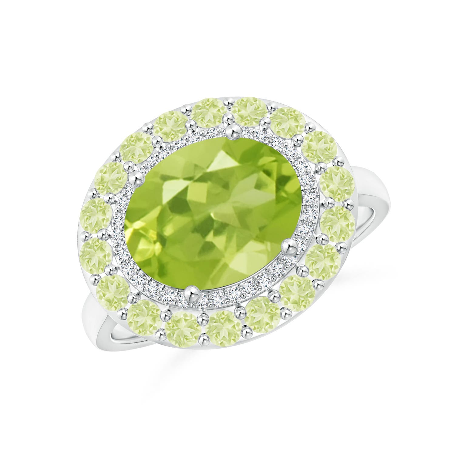 AA - Peridot / 3.42 CT / 14 KT White Gold