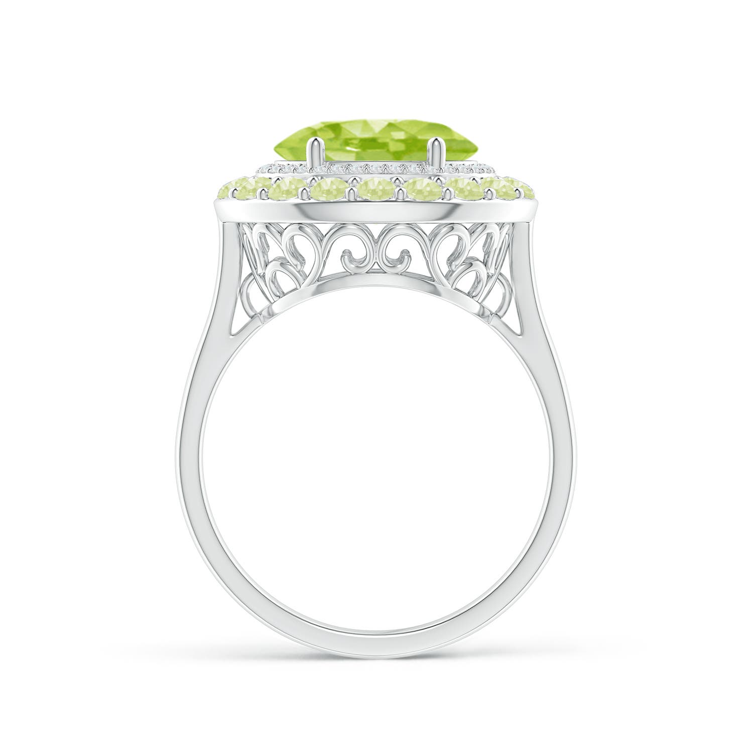 AA - Peridot / 3.42 CT / 14 KT White Gold