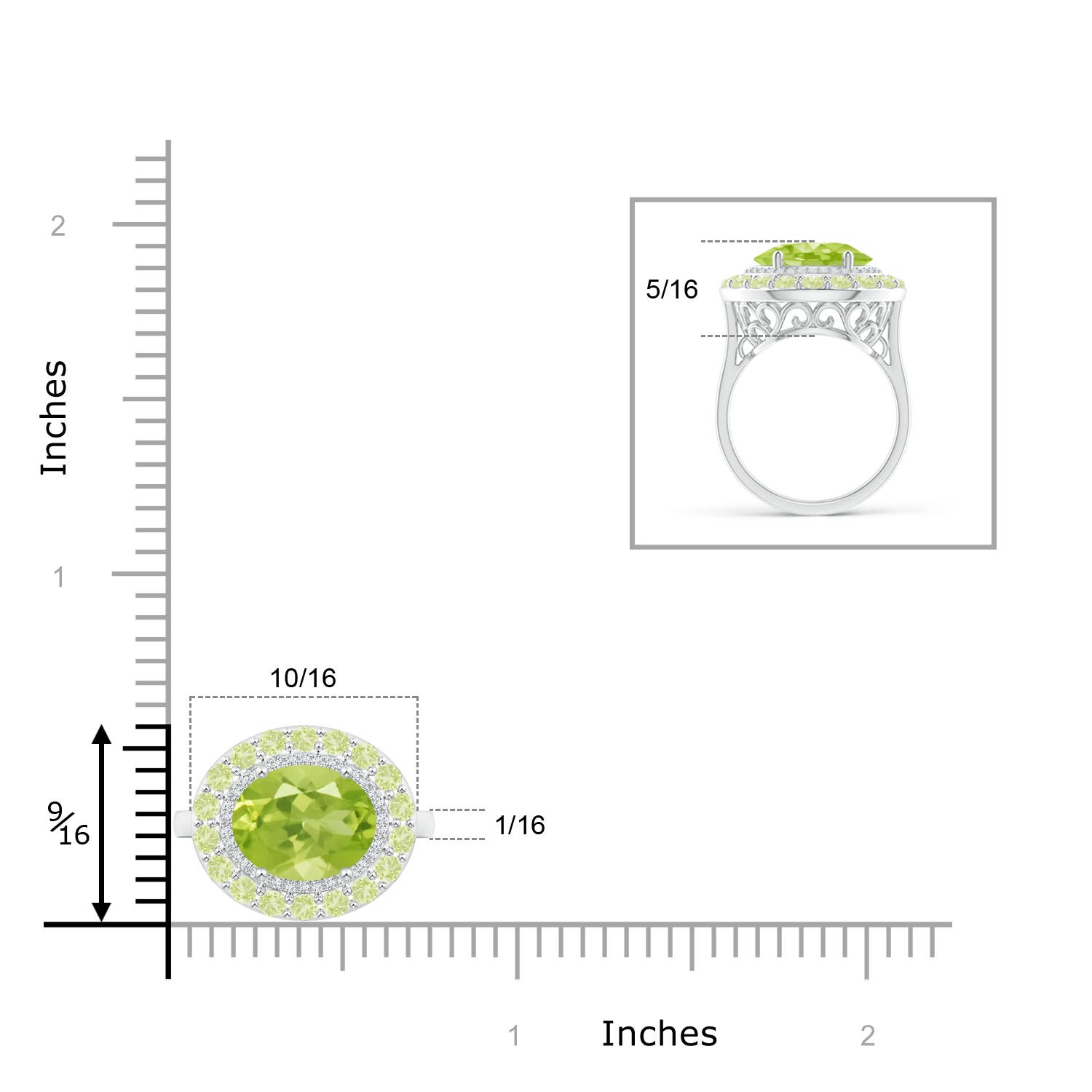 AA - Peridot / 3.42 CT / 14 KT White Gold